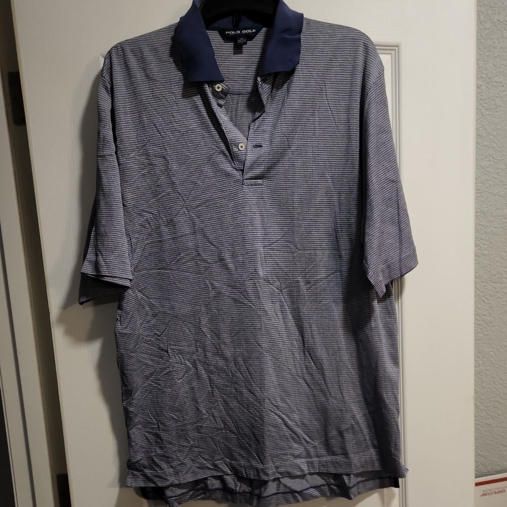 Polo Golf Ralph Lauren Blue & Gray Striped Polo